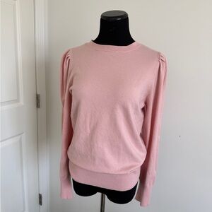 Pale Pink Long Sleeve Top | Ruched Shoulders | Light Sweater